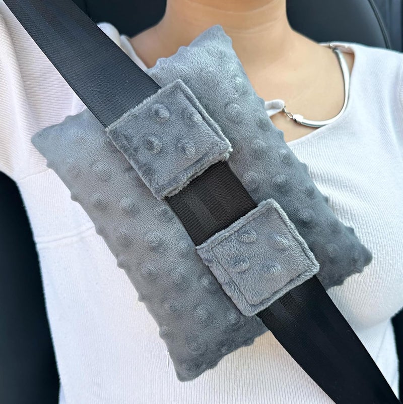 HapiPoppy Port Pillows Chemo Port Pillow for Seatbelt Chest Protector Chemo Patients Pacemaker Heart Surgery Recovery Support Cushion Gifts Women Minky Dot Dark Gray - Image 1
